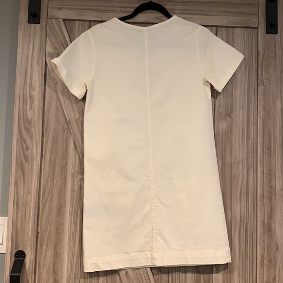 Creme Denim Boxy Style Dress - Picture 2 of 6
